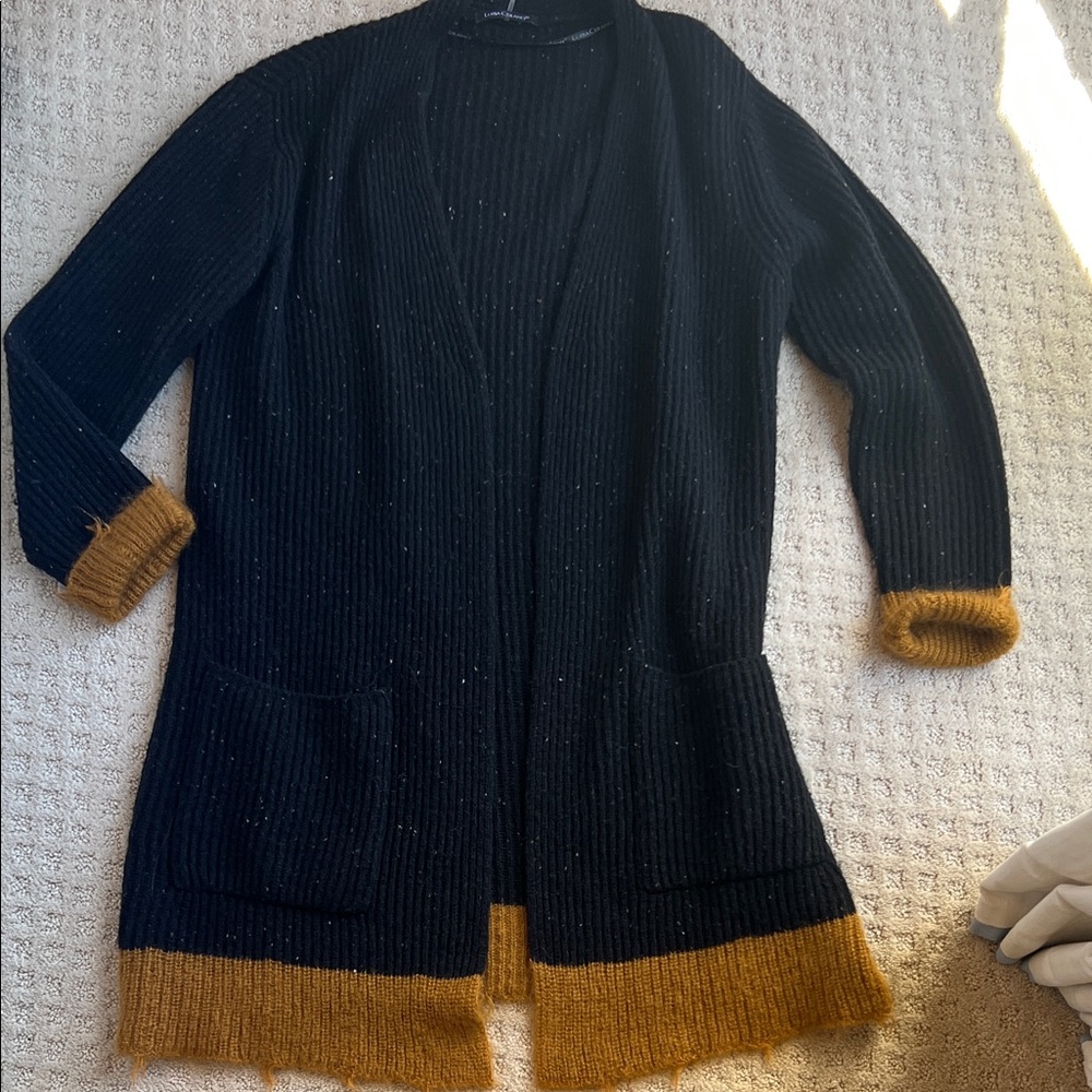 Luisa Cerano wool sweater. Size 6. Black and rust.